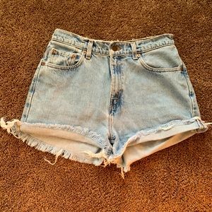 Distressed Levi Denim Shorts